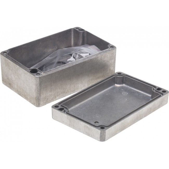 Silver Die Cast Aluminium Enclosure, IP66, Silver Lid, 125 x 80 x 57mm