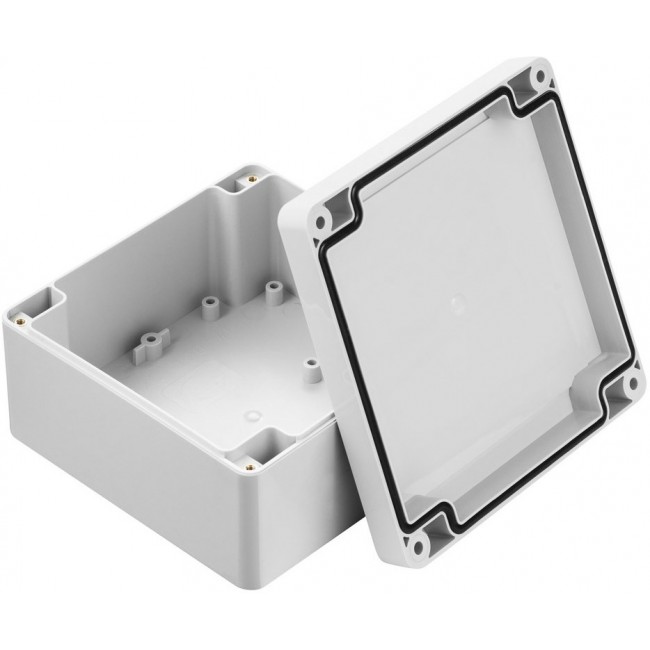 Grey Polycarbonate Enclosure, IP67, IK07, Grey Lid, 119.8 x 119.8 x 60.1mm