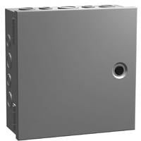 CHKO12104, Electrical Enclosures N1 Hinge Cover w/KO's - 12 x 10 x 4 - Steel/Gray
