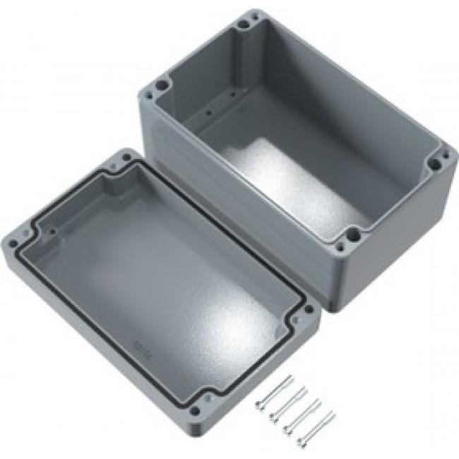 Aluminum enclosure, (L x W x H) 160 x 100 x 81 mm, silver gray (RAL 7001), IP66, 011016080