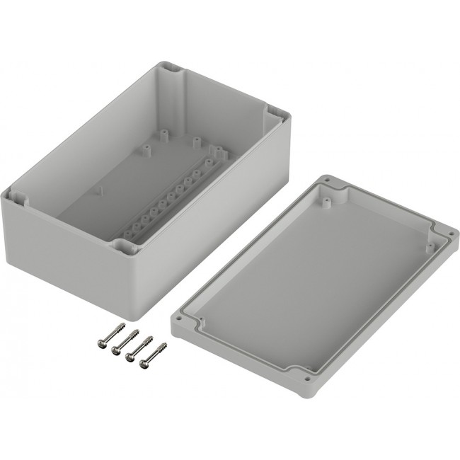 62221000 EM 221, Euromas II Series Light Grey Polycarbonate Enclosure, IP65, Light Grey Lid, 200 x 120 x 77mm