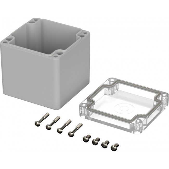 02225100, Euromas Series Polycarbonate General Purpose Enclosure, IP66, 82 x 80 x 85mm