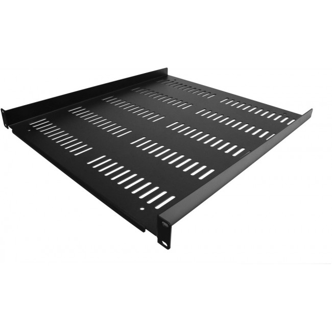 SHELF-1U-20-FIXED-V, Metal, Steel Shelf 20.000" L x 19.000" W x 1.700" H (508.00mm x 482.60mm x 43.18mm) Black