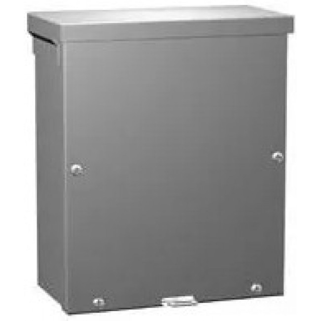 C3R664SCNKO, Electrical Enclosures Type 3R Screw Cover no K/O's- 6 x 6 x 4 - Steel/Gray