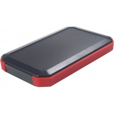 WH145-20-N-BR, WH Series Black, Red ABS Handheld Enclosure, Integral Battery Compartment, 88 x 146 x 20mm