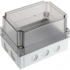 PCM 150/125 T ENCLOSURE, Grey Polycarbonate Enclosure, IP66, IP67, Clear Lid, 180 x 130 x 125mm