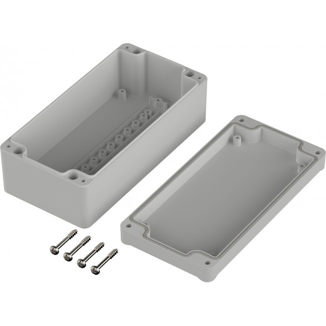 63220000 ET 220, Euromas II Series Light Grey ABS Enclosure, IP65, Light Grey Lid, 160 x 80 x 57mm