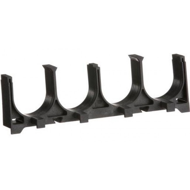 CRS4-125-X, Four space stackable cable rack spacer. Manufactured from black glass-filled flame retardant nylon 6.6. Accepts c ...