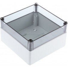 74402301, AK Compact Range Series Transparent Polystyrene Enclosure, IP65, Transparent Lid, 200 x 200 x 122mm