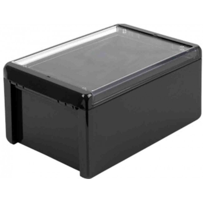 96026364 B 261712 PC-V0-G-7024, Bocube Series Graphite Grey Polycarbonate V0 Enclosure, IP66, IP68, IK07, Transparent Lid, 271 x 170 x 120mm