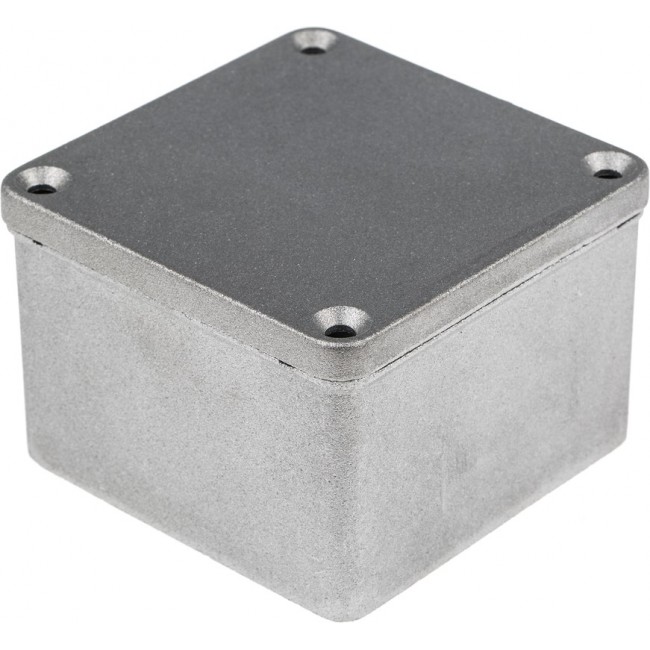 Grey Die Cast Aluminium Enclosure, IP65, Grey Lid, 87 x 87 x 61mm