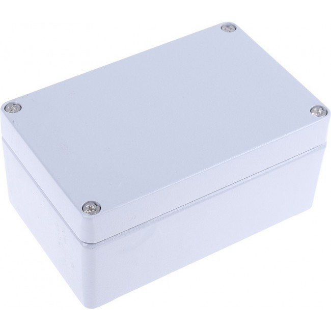 Grey Die Cast Aluminium Enclosure, IP66, Grey Lid, 125 x 80 x 57mm