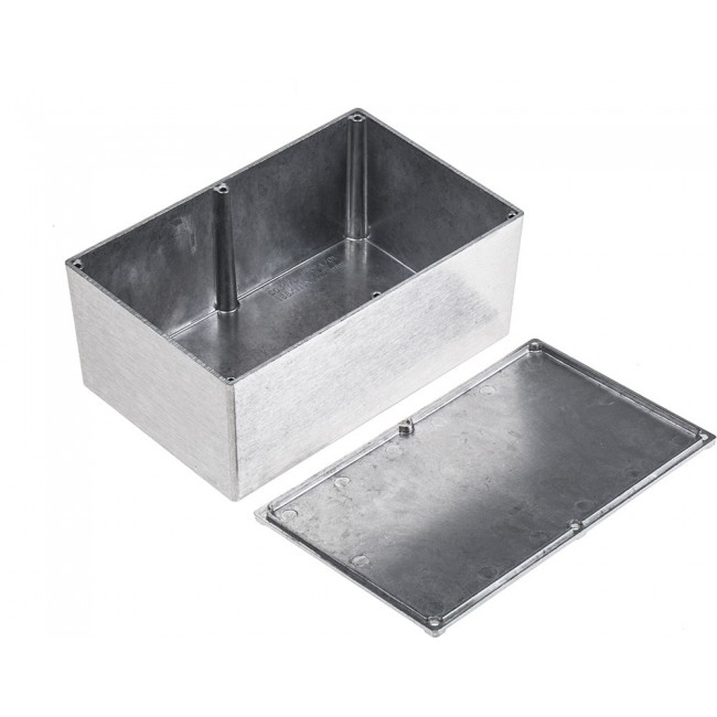 Silver Die Cast Aluminium Enclosure, IP54, Silver Lid, 187 x 119 x 84mm