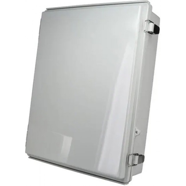 PTQ-11072, Enclosures, Boxes, & Cases PC+10% Fiberglass Box with Stainless Steel Latch (13.8 X 17.7 X 4.7 In)