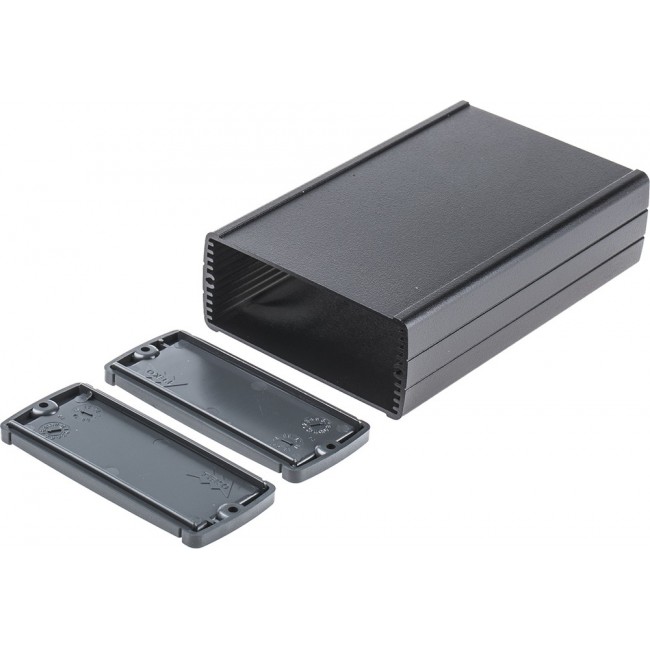 TEKAL 22.29, Tekal Series Black Aluminium Enclosure, Grey Lid, 145 x 85.8 x 36.9mm