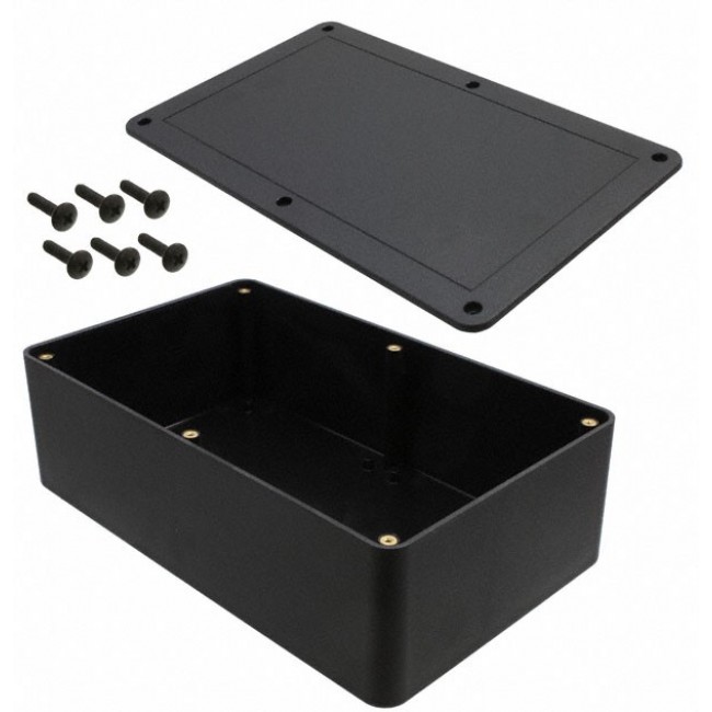 CU-3286, Black Acrylonitrile Butadiene Styrene Utility Box - External 10.15 x 6.15 x 3.13 Inches - Internal 9.9 x 5.75 x 2 ...