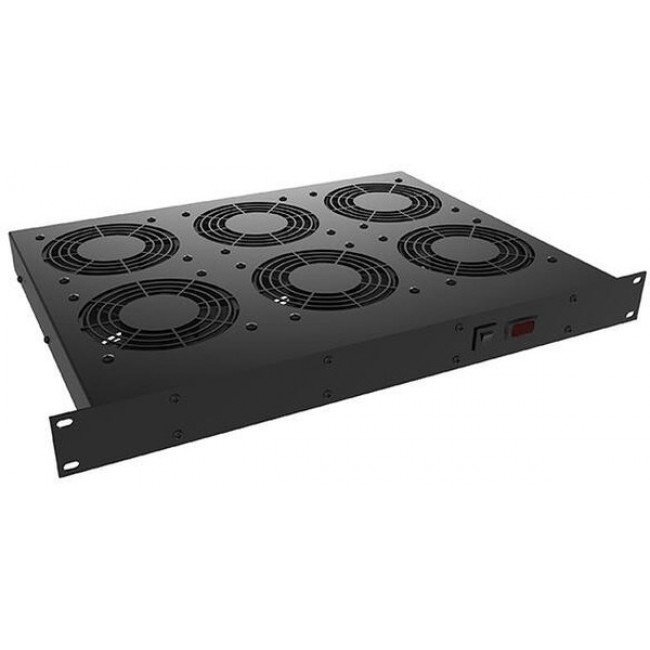 FT600HA1BK, Rack Fan Tray, AC, 6 Fans, 600 CFM 16.99" L x 13.12" W x 1.75" H (431.5mm x 333.2mm x 44.4mm)