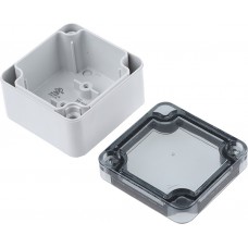 13745501, TK PC Series Grey Polycarbonate Enclosure, IP66, Transparent Lid, 52 x 50 x 35mm