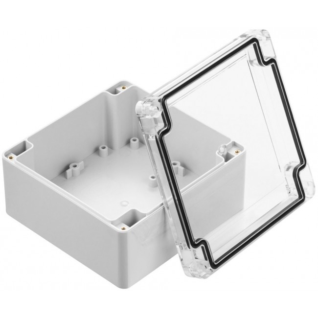 Grey Polycarbonate Enclosure, IP67, IK07, 119.8 x 119.8 x 60.1mm