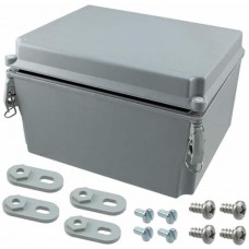 A12106CHQRFG, Continuous Hinge QR Cover Enclosure 4X, 12x10x6, Light Gray, Fiberglass