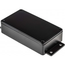 Black Die Cast Aluminium Enclosure, IP66, Flanged, Black Lid, 139.7 x 63.8 x 30mm