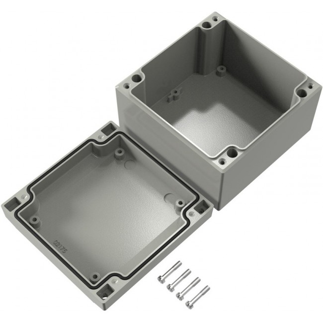 041212080, Aluform Series Grey Die Cast Aluminium Enclosure, IP66, IK09, Grey Lid, 120 x 120 x 81mm