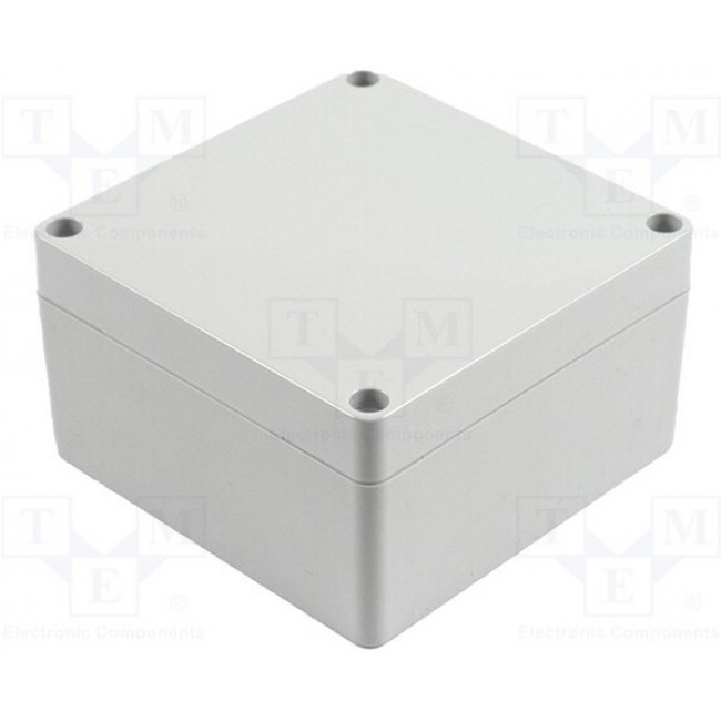 1554L2GY, 1554 Series Polycarbonate Enclosure, IP68, 4.13 x 4.13 x 2.36in