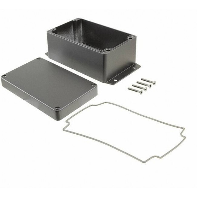 AN-2867-AB, Natural Aluminum Bracket Mount Die Cast Aluminum Enclosure - External 6.3 x 3.94 x 3.19 Inches - Internal 6.06 x 3.7 x 2.95 Inch