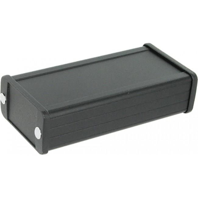 1457C1201BK, 1457 Series Black Aluminium Enclosure, IP65, Black Lid, 120 x 59 x 30.9mm