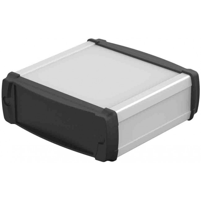 83246100.HMT1 ELPH 1240-0100, BOS-Ecoline Series Aluminum (Anodized) Aluminium General Purpose Enclosure, IP40, Black Lid, 120 x 42 x 100mm