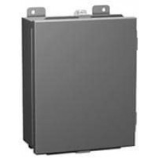 1414N4PHL6, Electrical Enclosures NEMA 4 Mild Steel Continuous Hinge Door w/ Clamps 12 x 12 x 6"