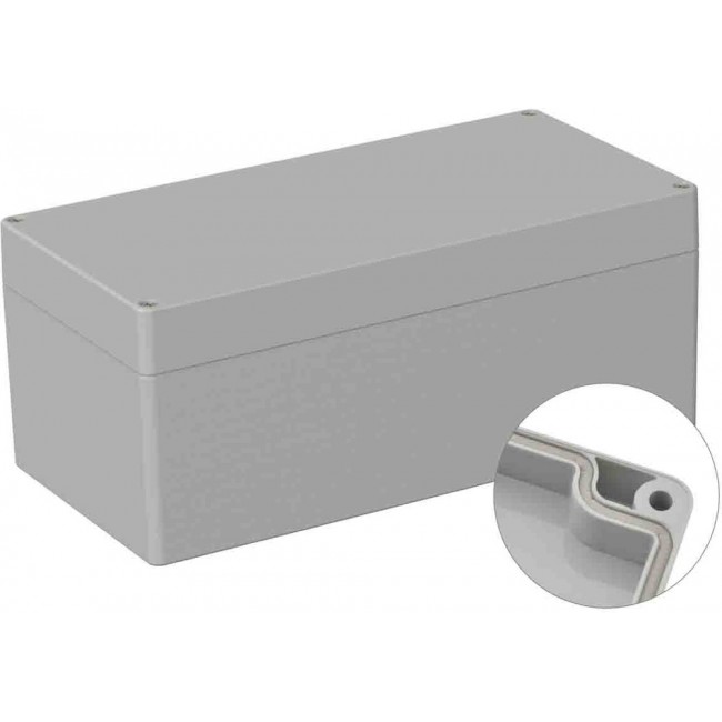 Grey Polycarbonate General Purpose Enclosure, IP66, IK07, Grey Lid, 120 x 240.5 x 100.5mm