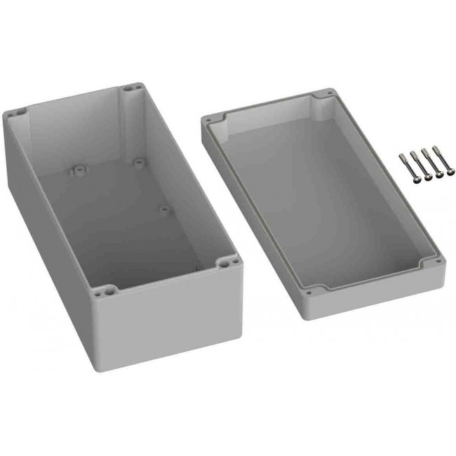 Grey Polycarbonate General Purpose Enclosure, IP66, IK07, Grey Lid, 120 x 240.5 x 100.5mm