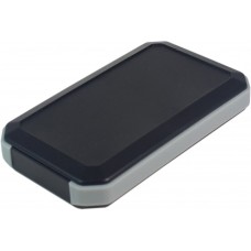 WH145-25-N-BL, WH Series Black, Grey ABS Handheld Enclosure, Integral Battery Compartment, 88 x 146 x 25mm