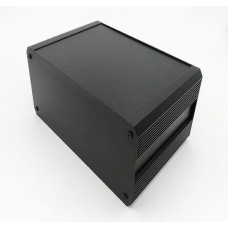 Black Extruded Aluminium Heat Sink Case, IP40, Black Lid, 200 x 300 x 264mm