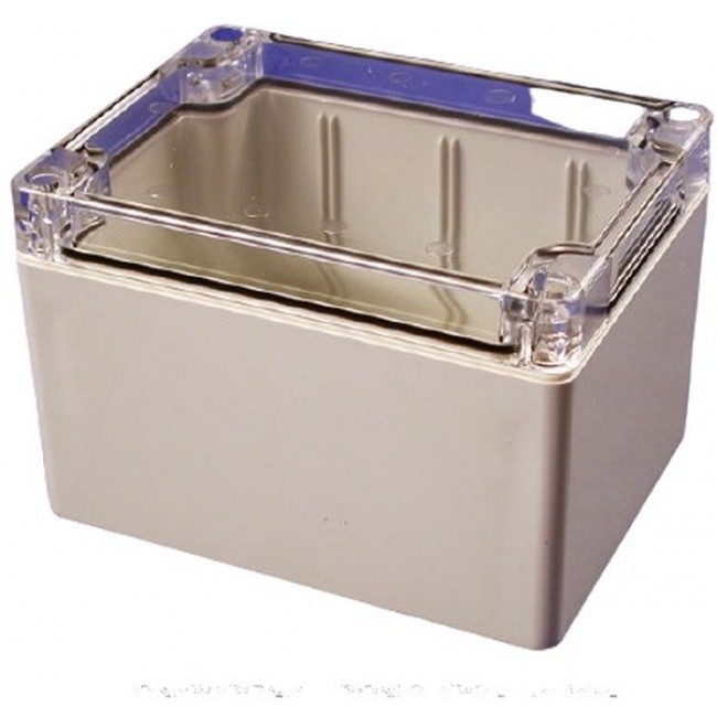 1554G2GYCL, 1554 Series Polycarbonate Enclosure, IP68, Clear Lid, 4.7 x 3.5 x 3.15in