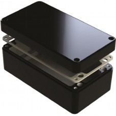 487-261609E-68, 486 Series Black Aluminium Enclosure, IP68, 260 x 160 x 90mm