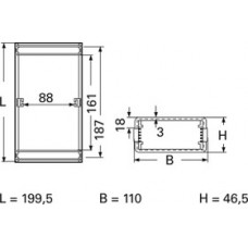 ABS enclosure, (L x W x H) 199.5 x 110 x 46.5 mm, black (RAL 9004), SNAP 10004.9 SCHWARZ