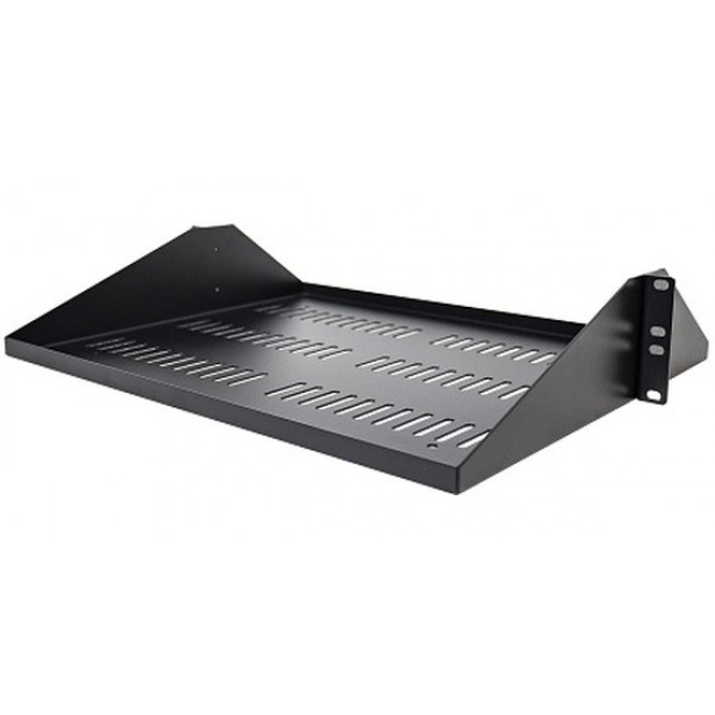 SHELF-2U-14-CENTER-V, Metal, Steel Shelf 14.000" L x 19.000" W x 3.400" H (355.60mm x 482.60mm x 86.36mm) Black