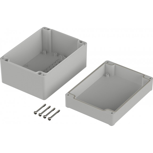 63238000 ET 238, Euromas II Series Light Grey ABS Enclosure, IP65, Light Grey Lid, 160 x 120 x 92mm