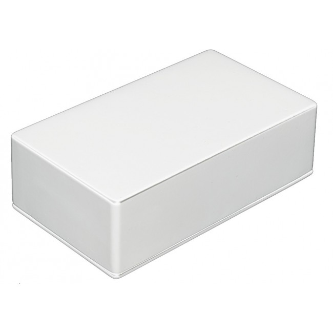 White Die Cast Aluminium Enclosure, IP54, White Lid, 112 x 62 x 30.5mm