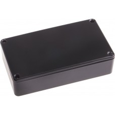 Black Die Cast Aluminium Enclosure, Black Lid, 114.5 x 63.6 x 30.3mm