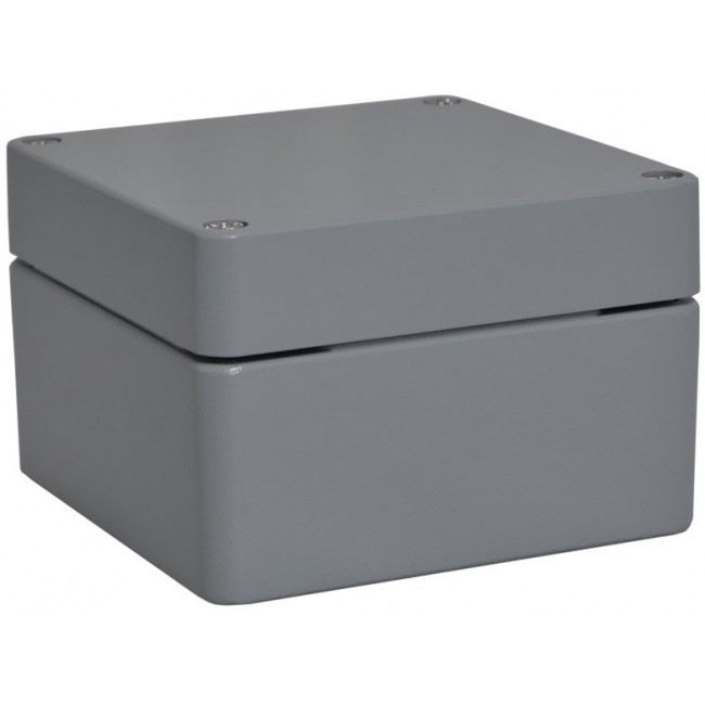 Grey Aluminium Enclosure, IP66, IK09, Grey Lid, 140 x 140 x 90mm