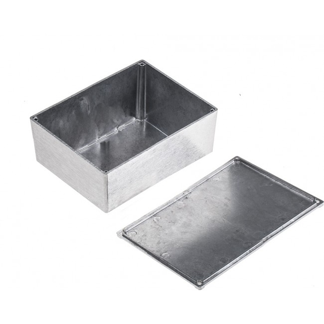 Silver Die Cast Aluminium Enclosure, IP54, Silver Lid, 152 x 82 x 49.75mm