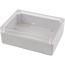 RP1230C, RP Series Light Grey Polycarbonate General Purpose Enclosure, IP65, Clear Lid, 165 x 125 x 55mm