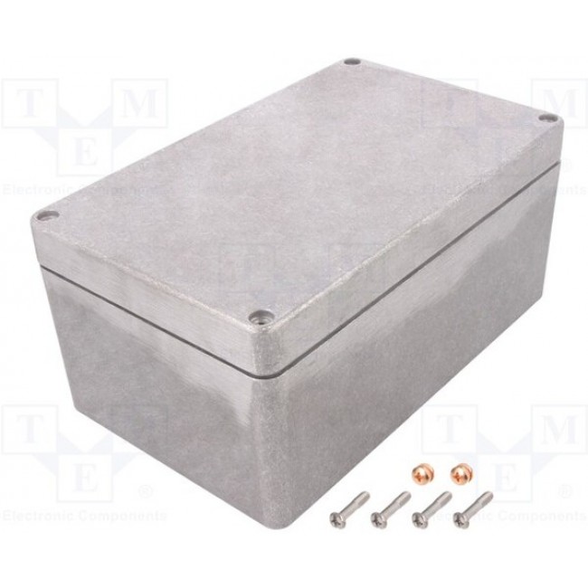 486-261612-68, 486 Series Silver Aluminium Enclosure, IP68, Silver Lid, 260 x 160 x 120mm