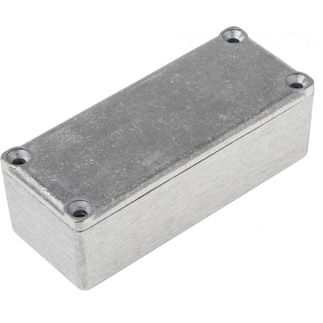 Grey Die Cast Aluminium Enclosure, Grey Lid, 90 x 38 x 30mm