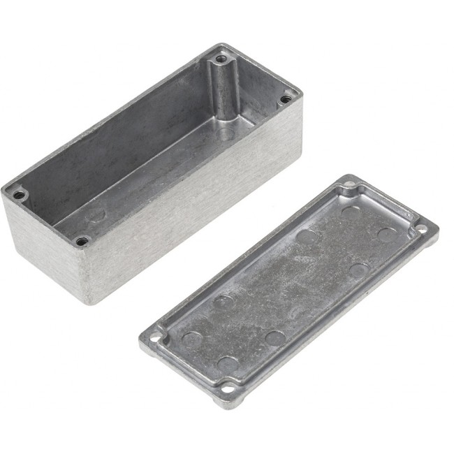 Grey Die Cast Aluminium Enclosure, Grey Lid, 90 x 38 x 30mm