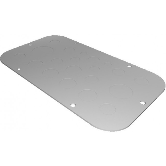 2571100, SZ Series RAL 7035 Sheet Steel Gland Plate, 256mm W for Use with AX