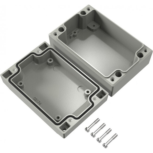 040812050, Aluform Series Grey Die Cast Aluminium Enclosure, IP66, IK09, Grey Lid, 120 x 80 x 51mm